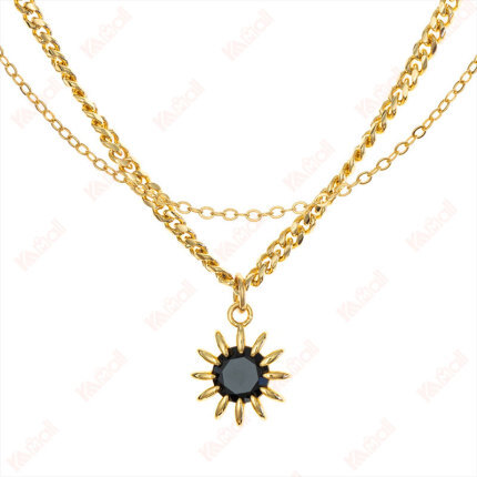 artificial crystal gold choker necklace